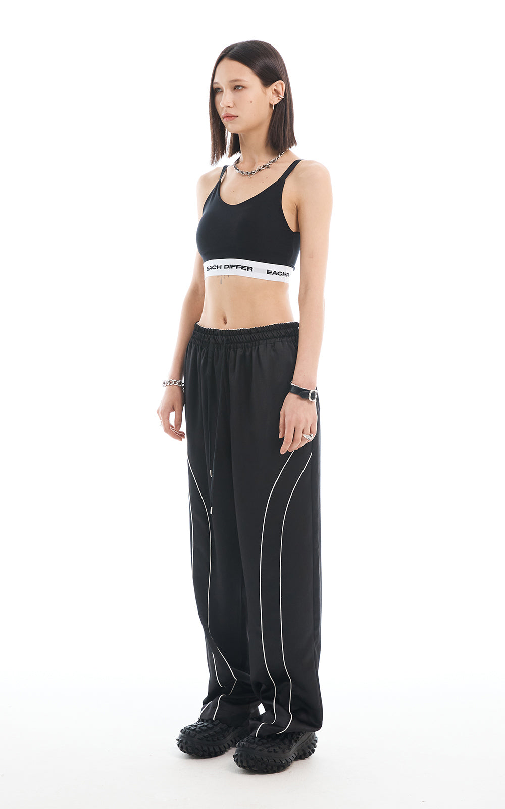 LOGO BAND BRA TOP_BLACK