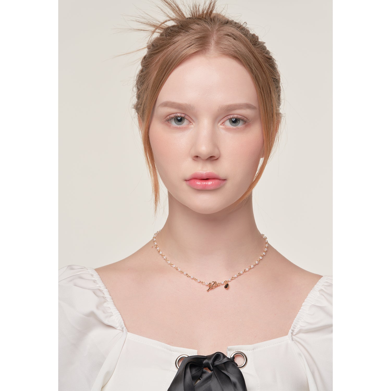 HEART TOGGLE PEARLS CHOKER