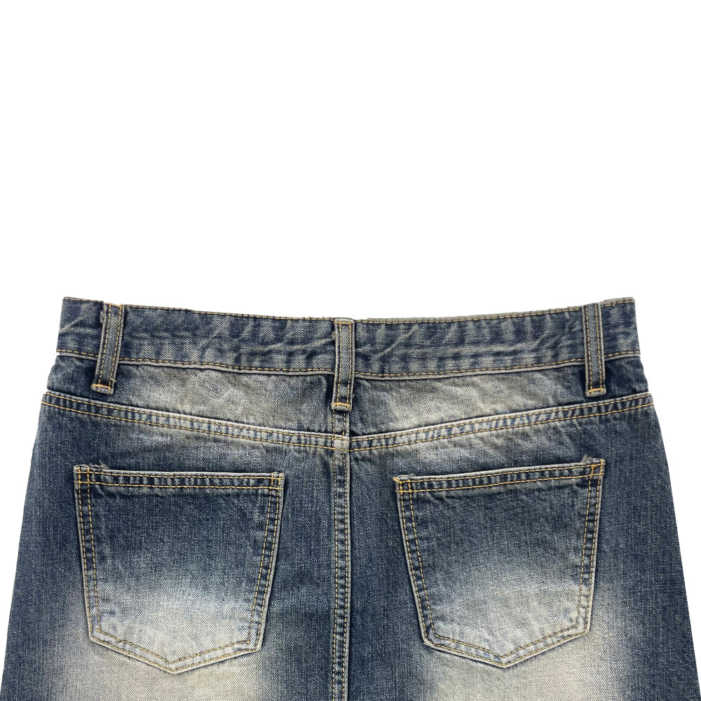 Cover low vintage denim skirts (Medium blue)