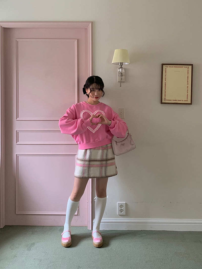 [by LILLOVE] cupid love sweatshirt (pink)