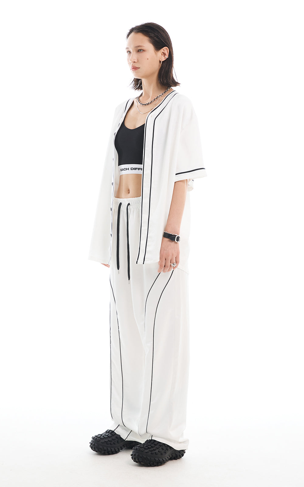 SATIN LINE PANTS_WHITE