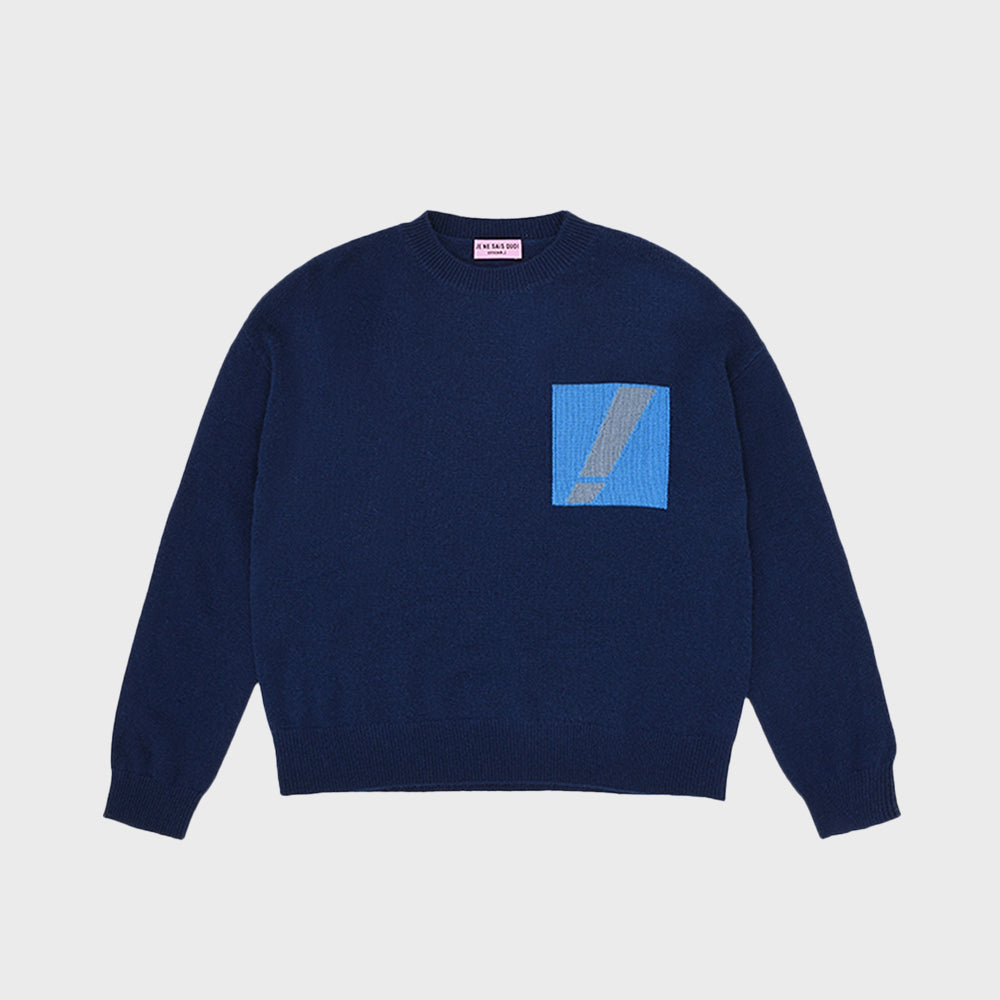 OH! INTARSIA PULLOVER_CHARCOAL BLUE