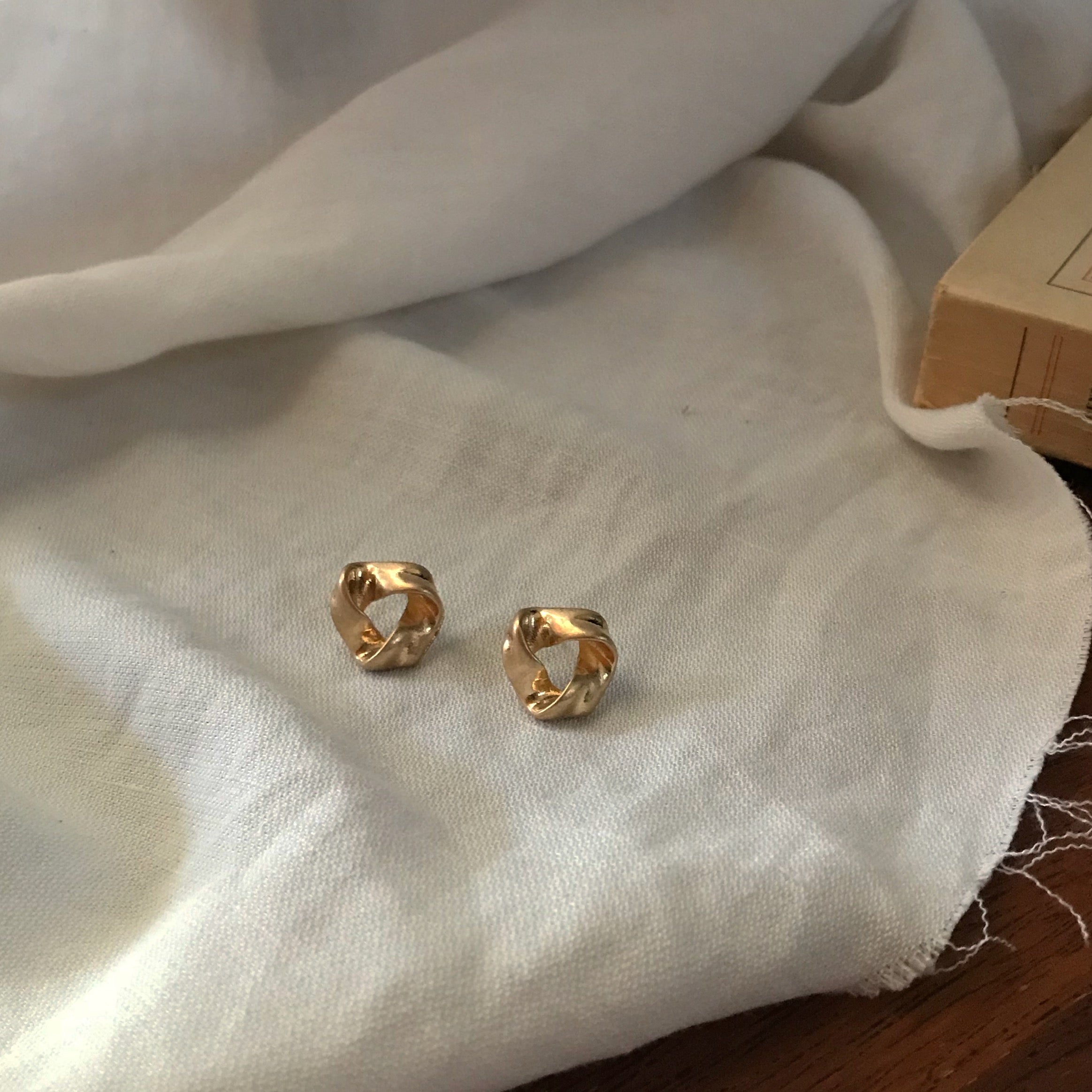 Round Twist Earrings  [Gold]