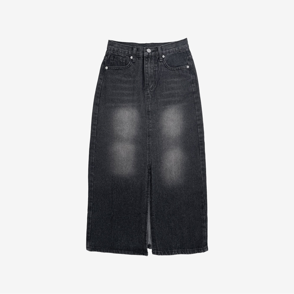 inner slit denim skirt