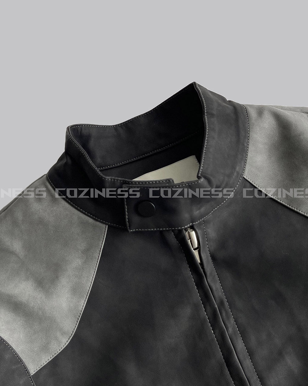 OA Treasure Cropped Racing Leather Jacket (2 colors)