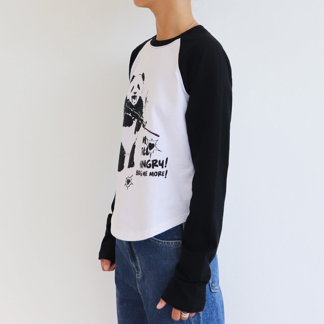 HUNGRY PANDA Raglan long-sleeved (WHITE)