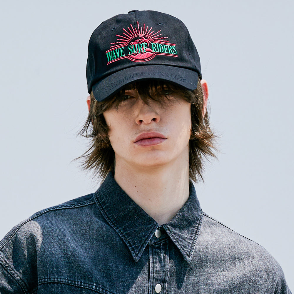 WAVE SURF RIDERS CAP BLACK