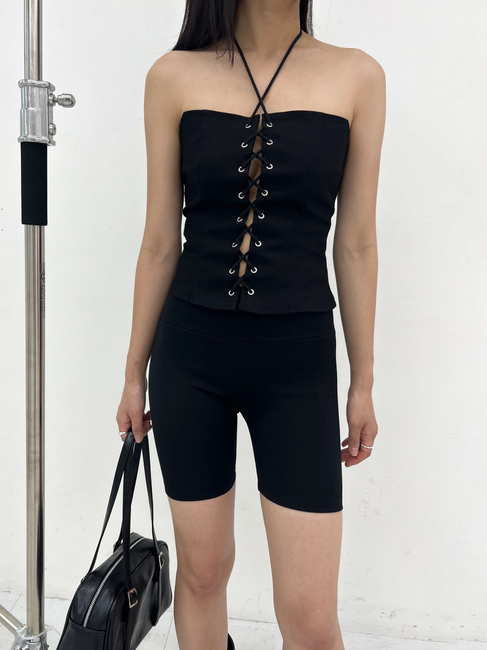 Lace-up corset tube top (2 Color)