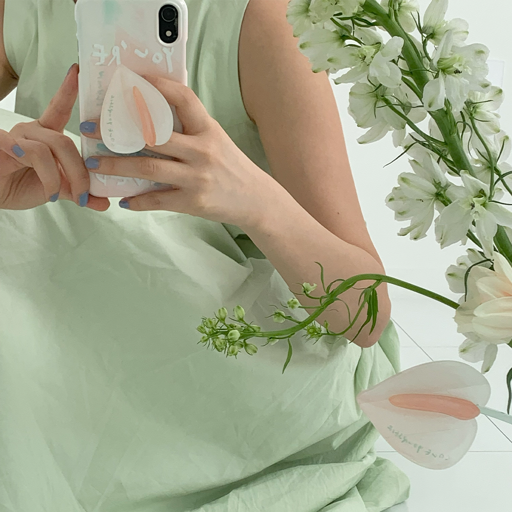 [SET] Leaf series : Spring breeze phone case + Anthurium tok