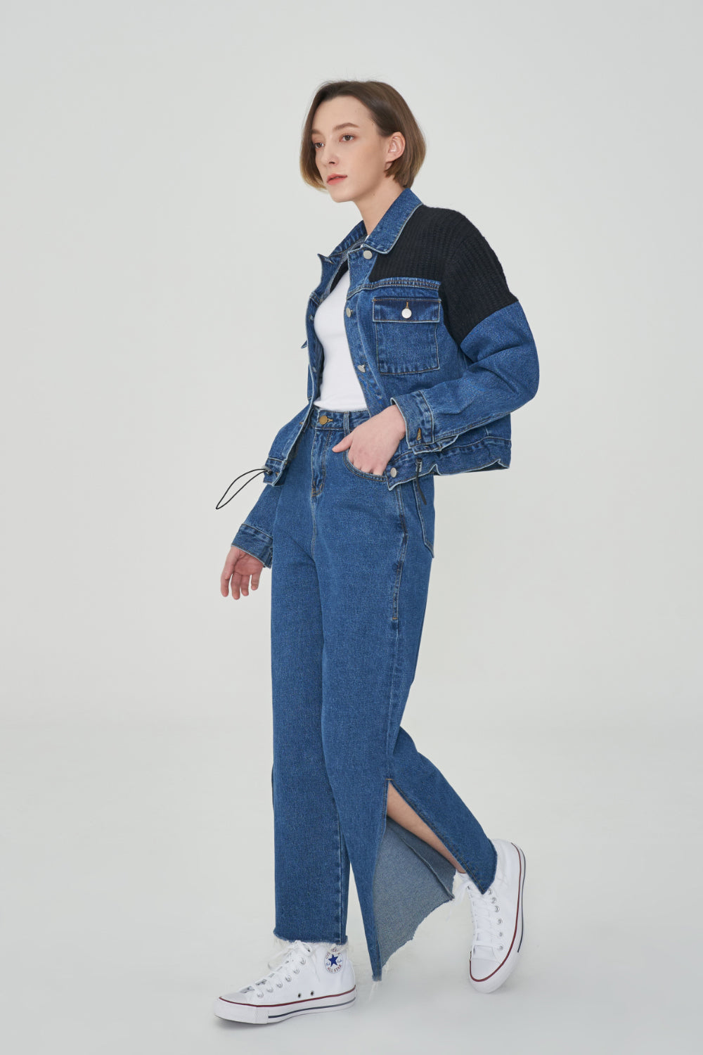 KNIT DENIM JACKET [6653]