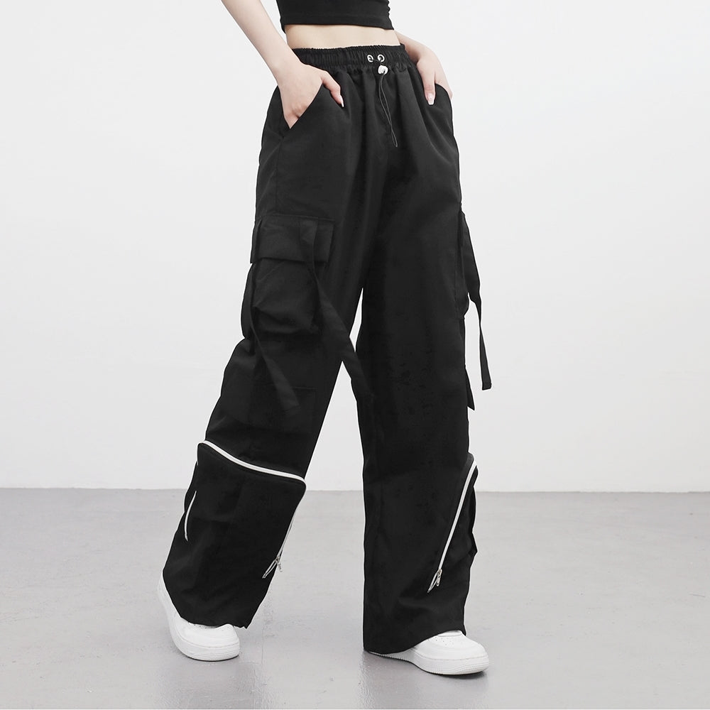 Utto Zipper Cargo Wide Pants