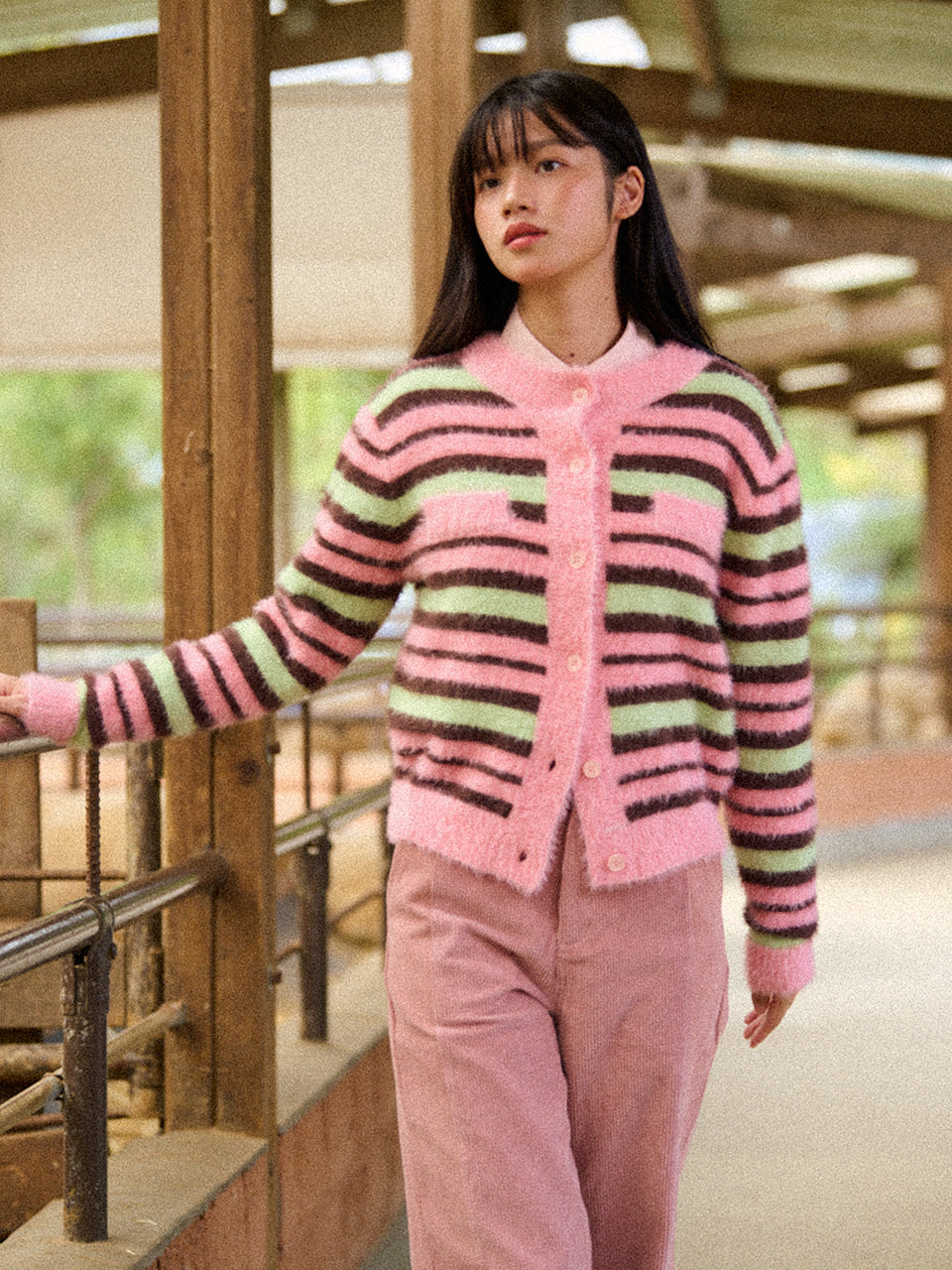 Stripe Mohiar Cardigan