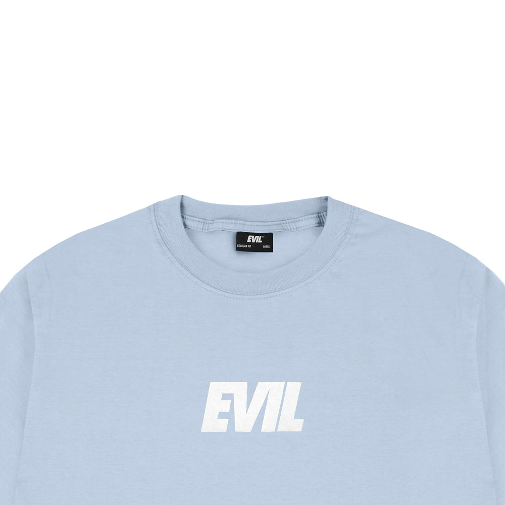 EVIL TSHIRT - TEXT A23 LITE BLUE