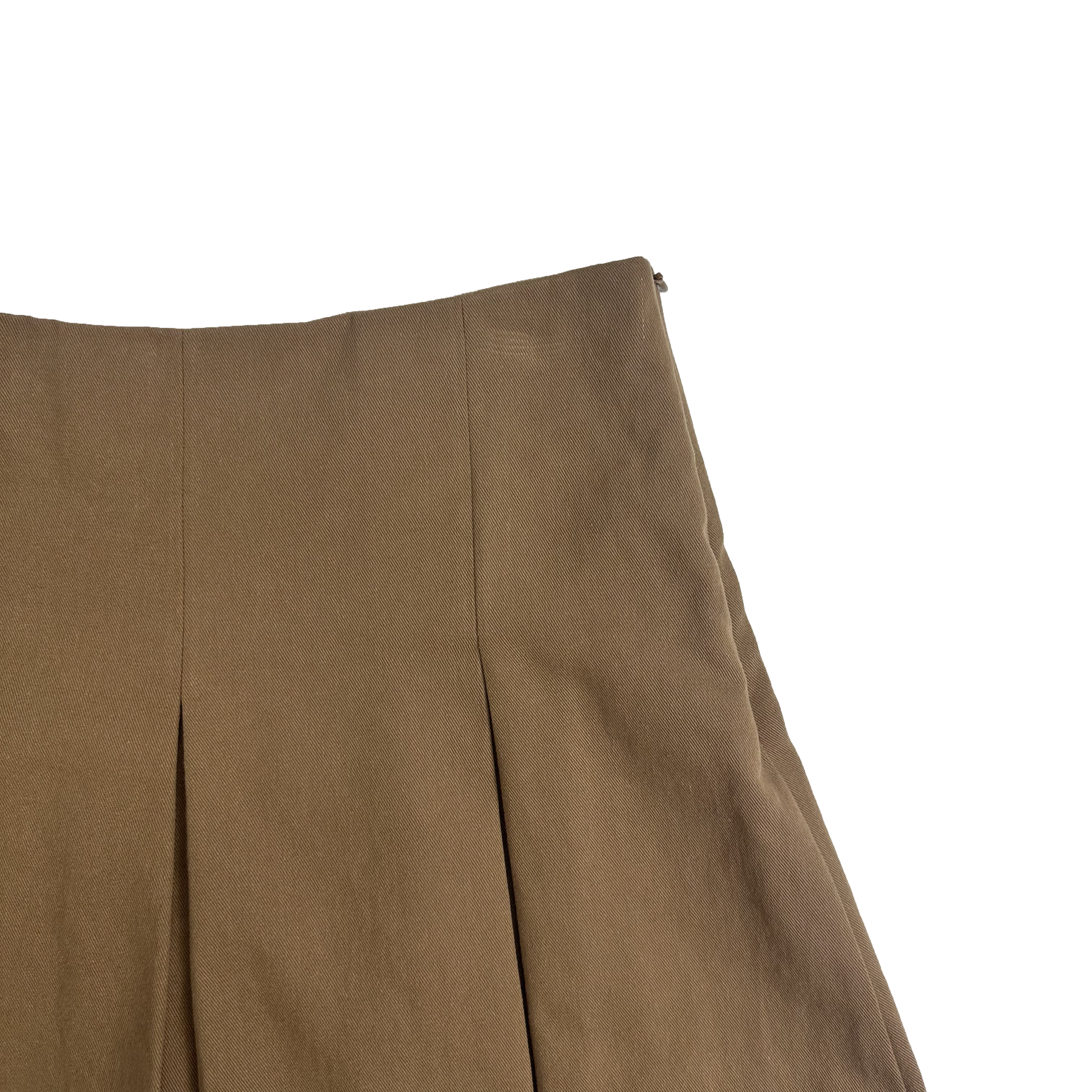 twill high-waist pleats skirt