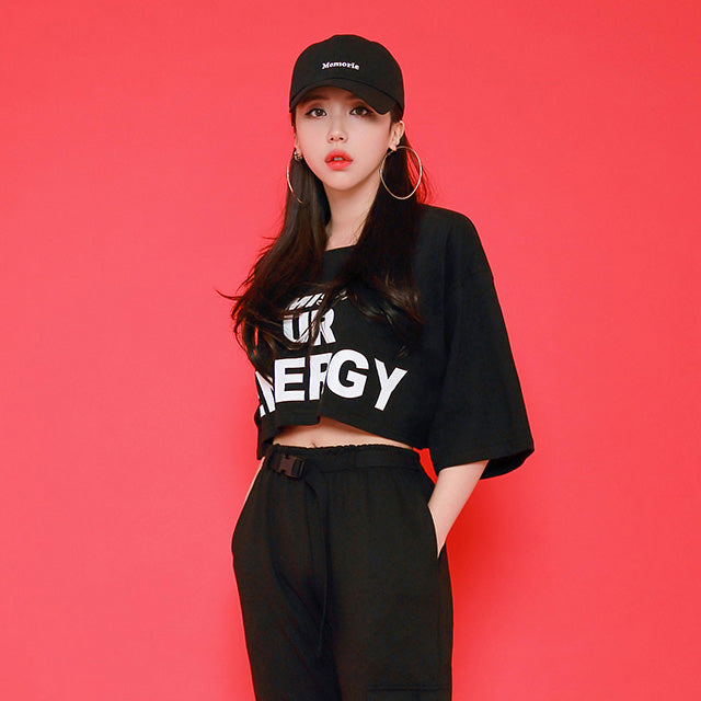 TOP(7806) Energy Short Sleeve Crop Tee