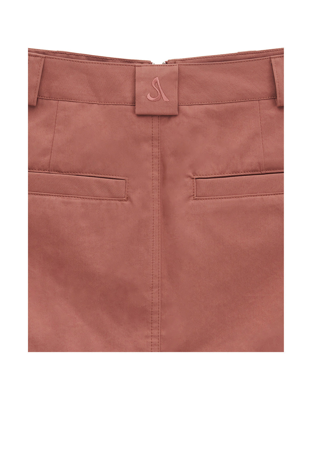 FRONT POCKET ZIP-UP SKIRT (BRICK ROSE)