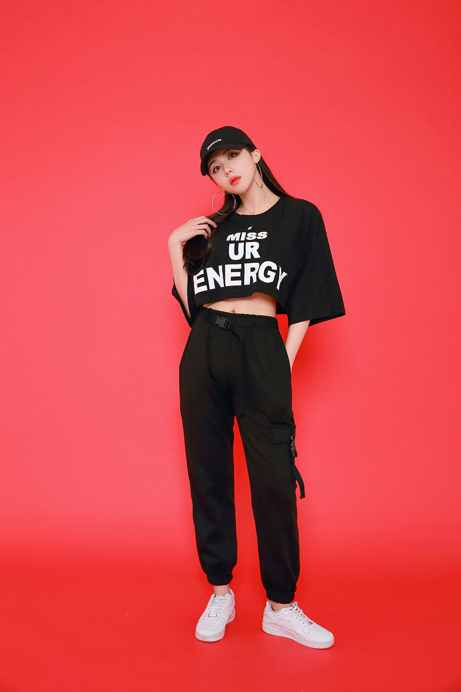 TOP(7806) Energy Short Sleeve Crop Tee