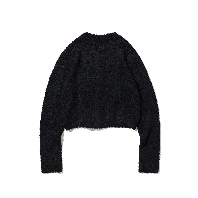 Loop Knit Cardigan [BLACK] (4628803321974)