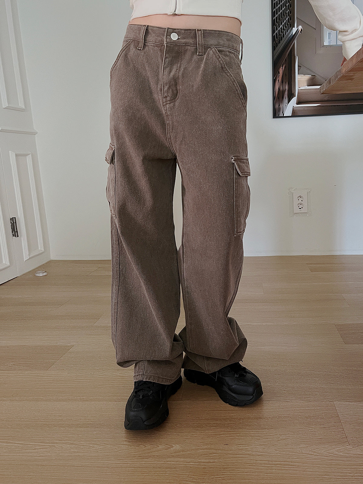 no.5176 Middle Waist Cargo Pants (3color)