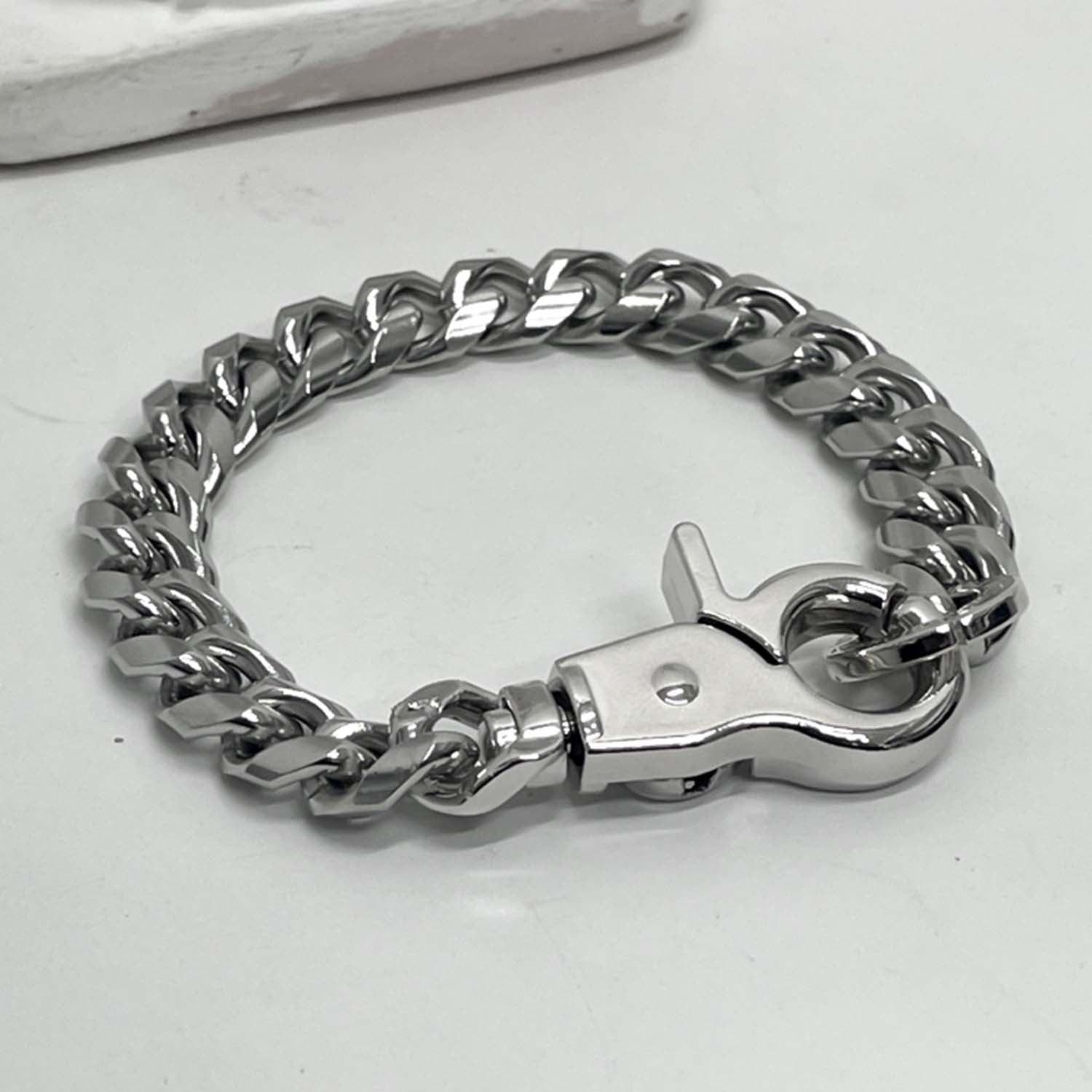 [BLESSEDBULLET]curve chain link bracelet_8