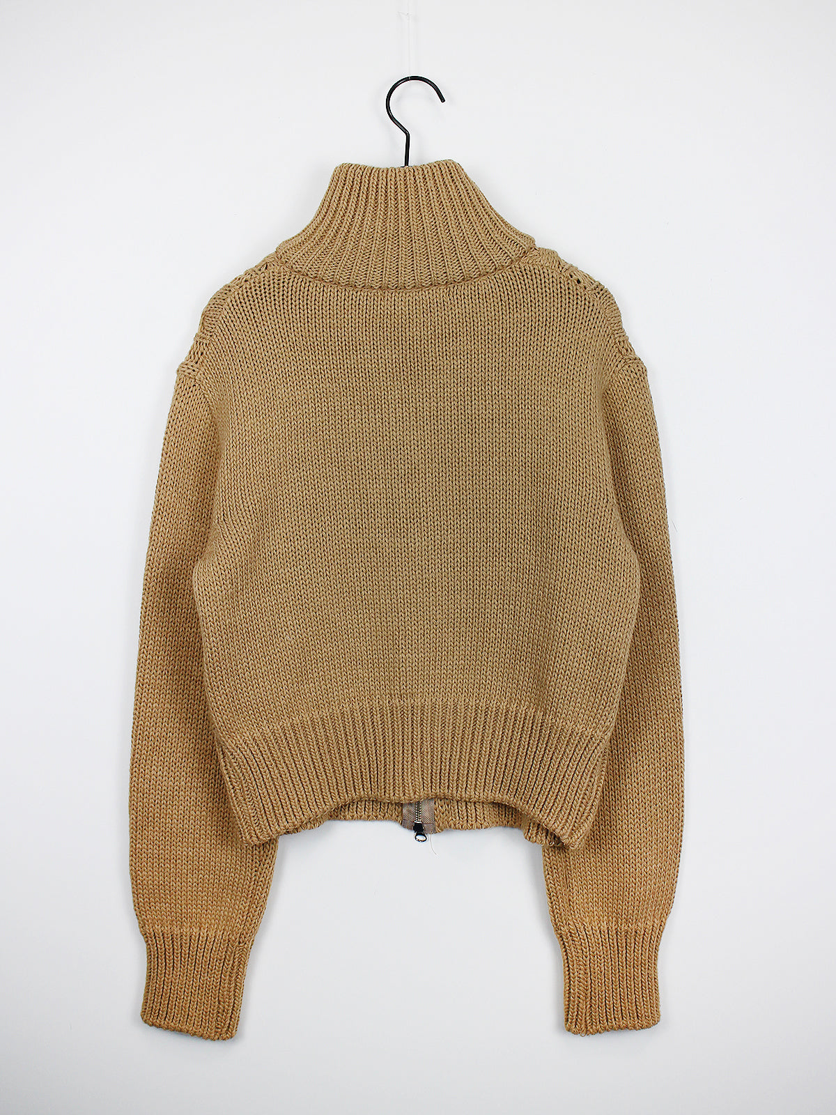 Cable high neck knit zip-up (3color)