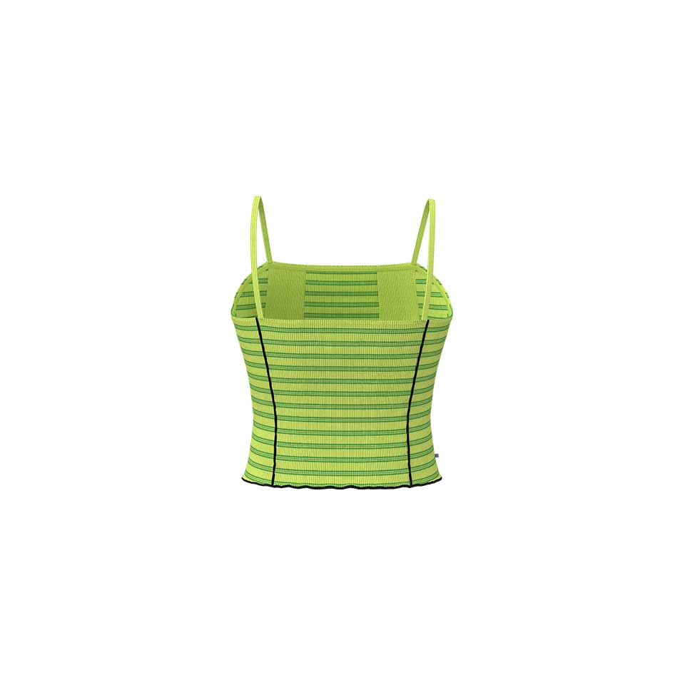 スティッチドシームタンクトップ / Stitched Seam Tank Top [Lime Stripe]