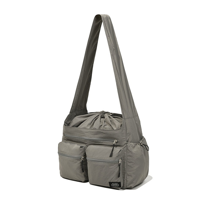 POCKET DRAWSTRING CROSS BAG [LIGHT GRAY]