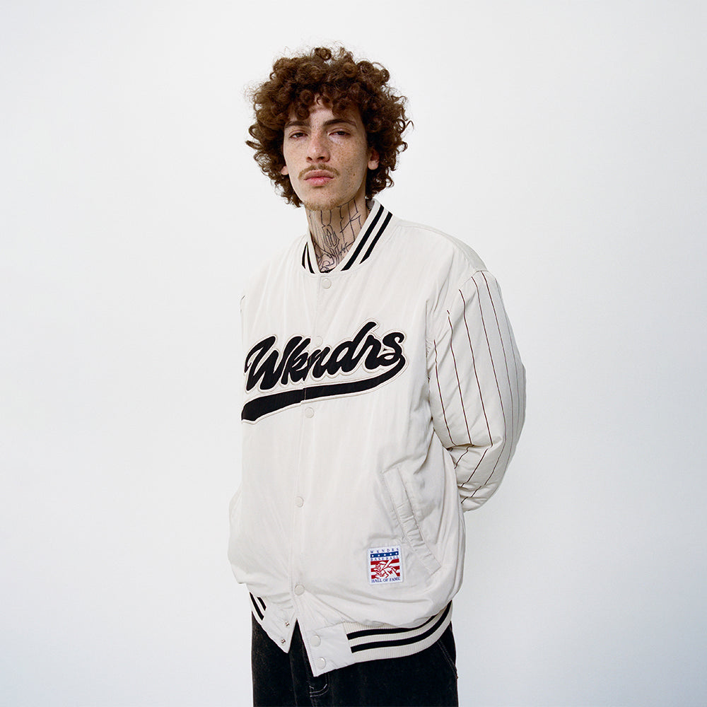 BASEBALL SCRIPT JACKET (IVORY)