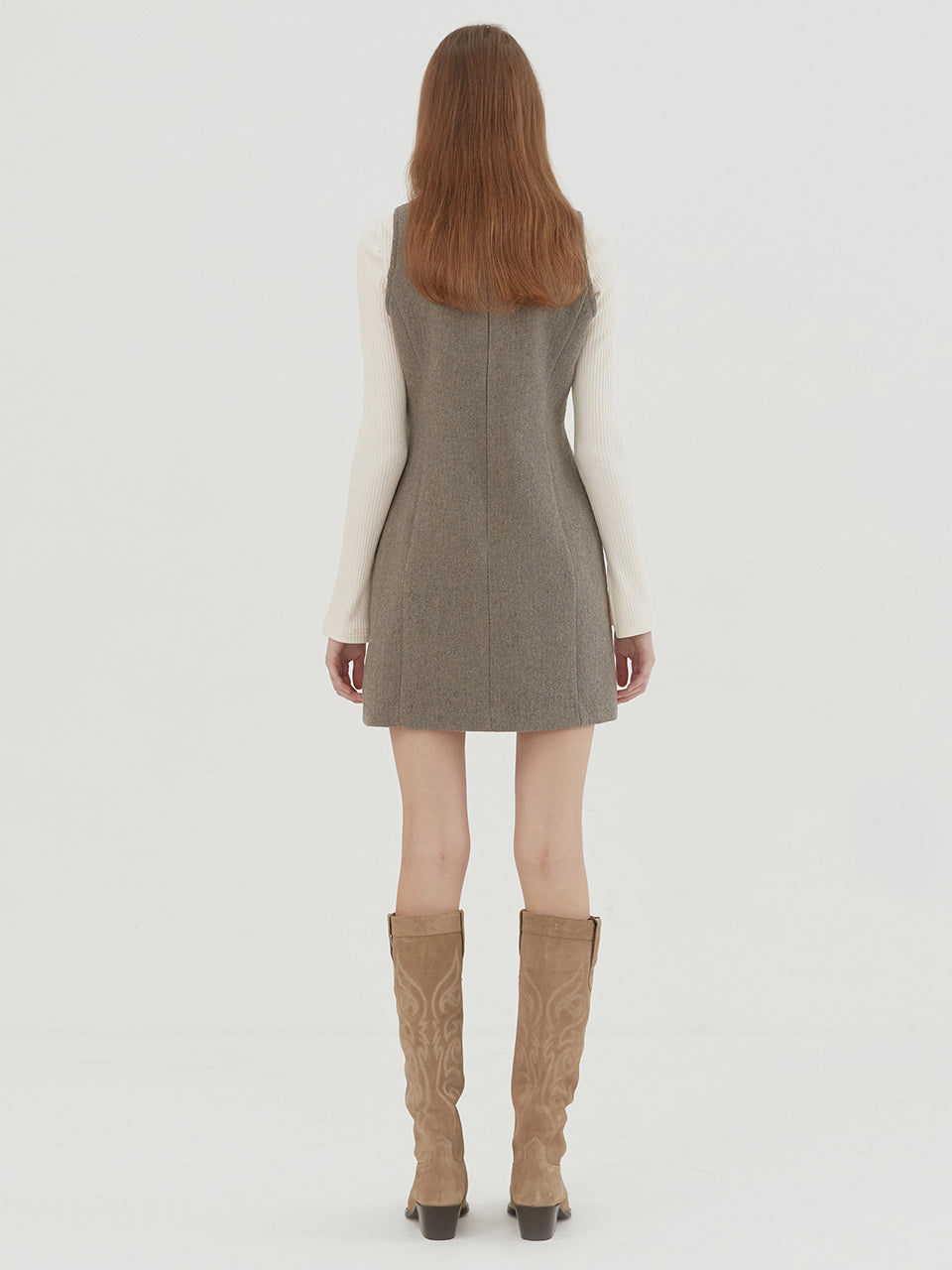 MINIMAL SIMBOL DRESS -BEIGE GRAY