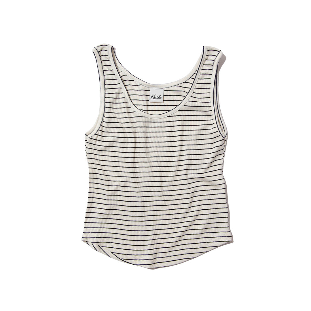 STRIPE CROP SLEEVELESS (IVORY)