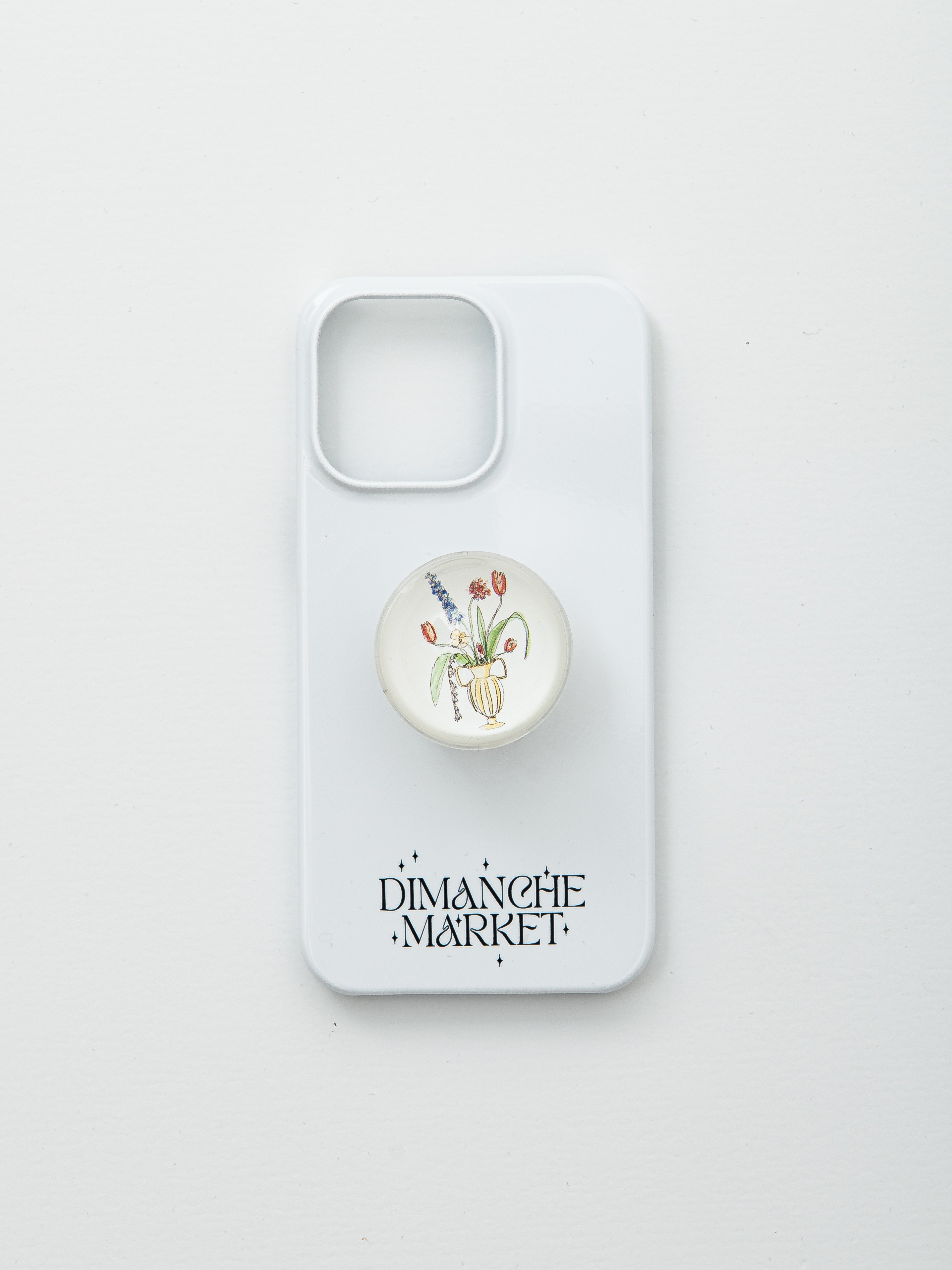 WHITE DIMANCHE LOGO CASE