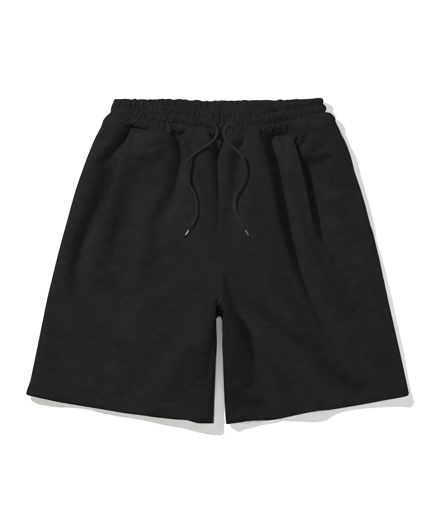 DEEP ONE TUCK SWEAT BERMUDA SHORTS_BLACK