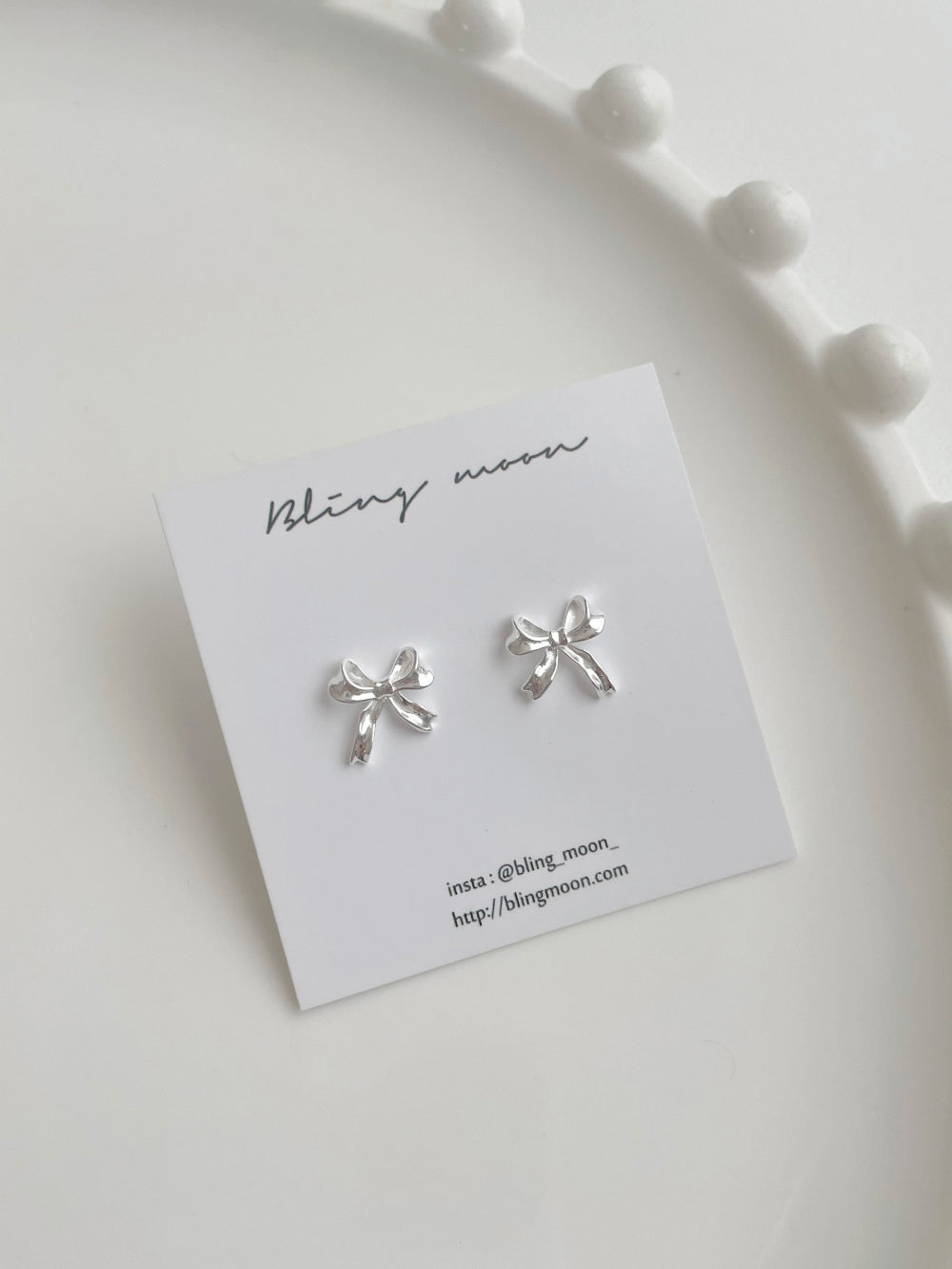 [silver 925] lovely ribbon earrings