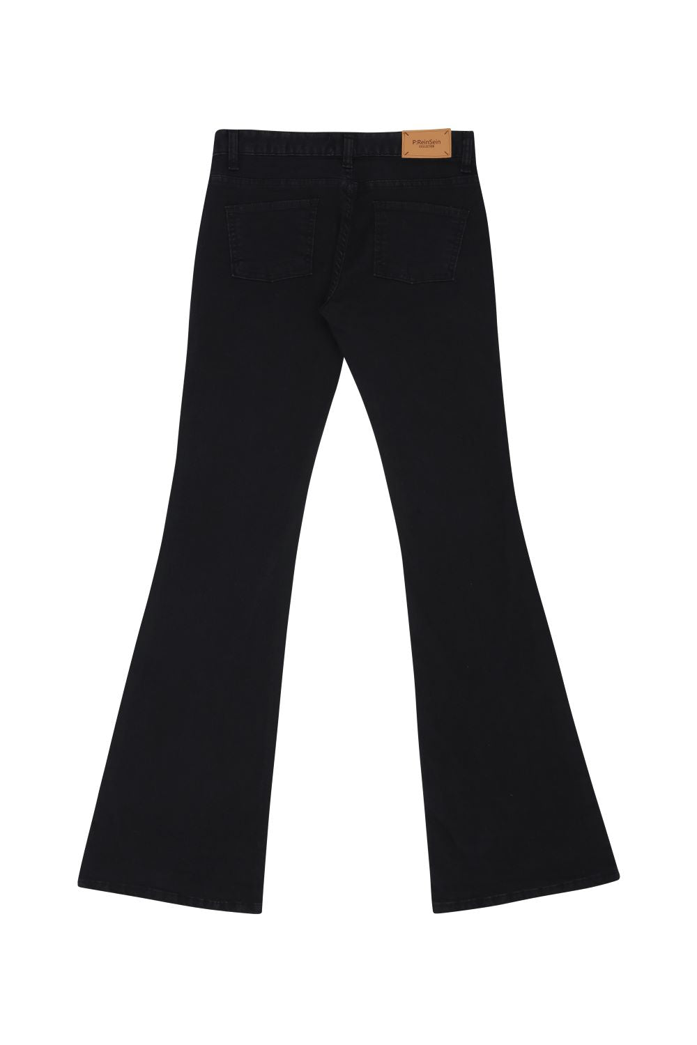 Black bootscut slim pants