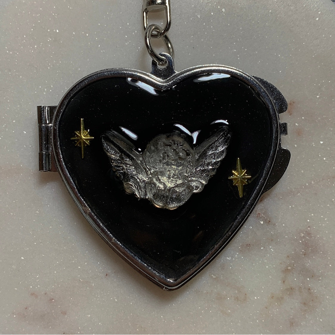 Angel Mirror Resin Keyring