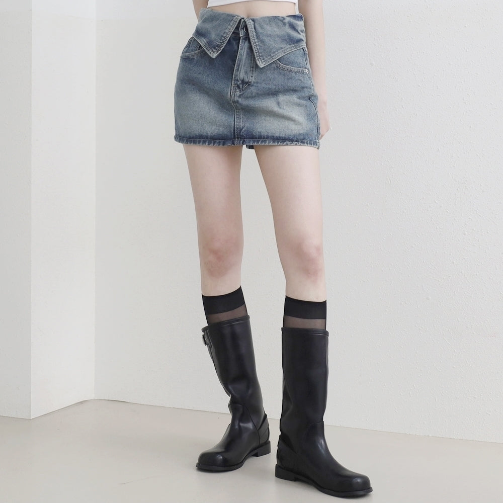 Chesh Folding Denim Skirt