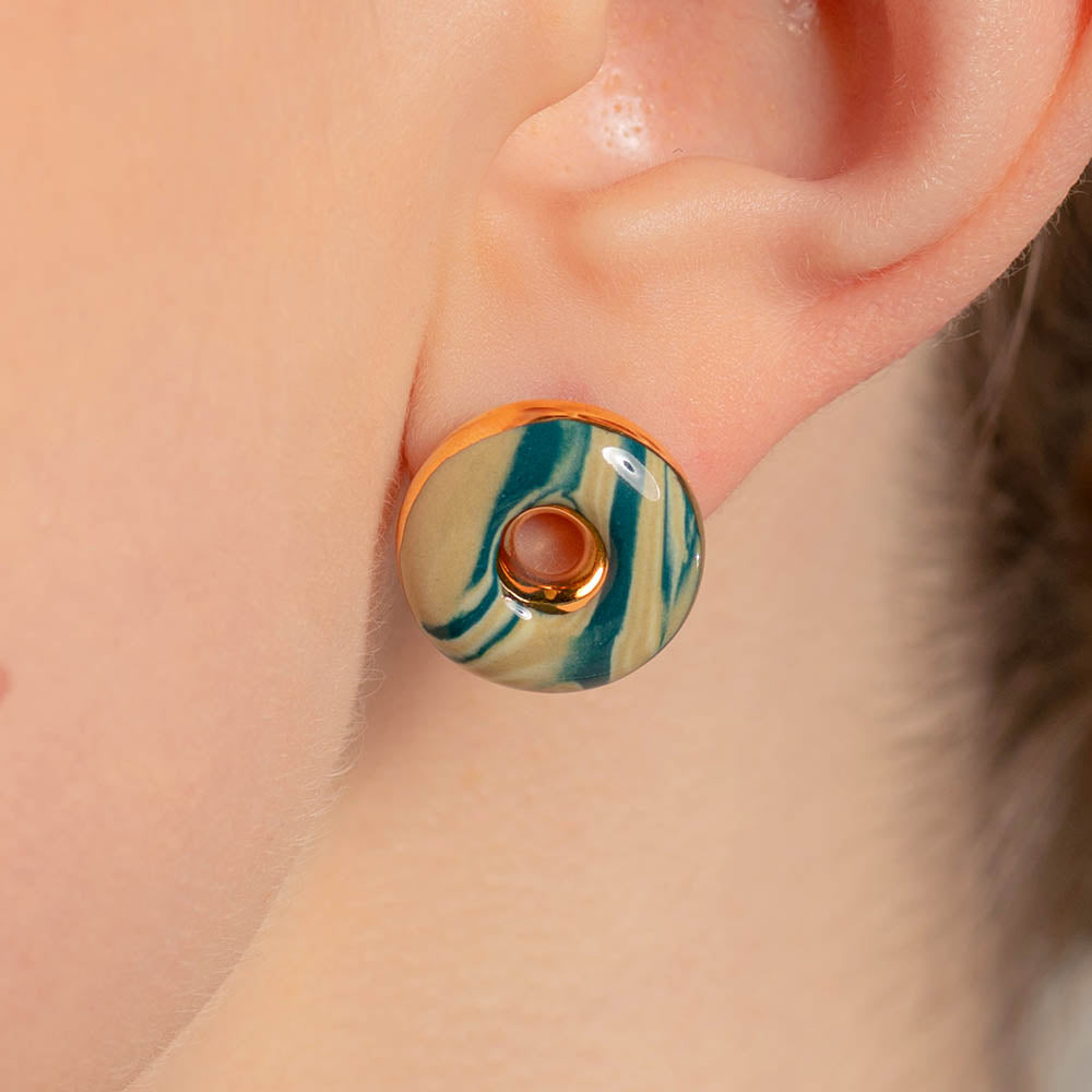 2022 Pantone Doughnut Marbling earring (BG)