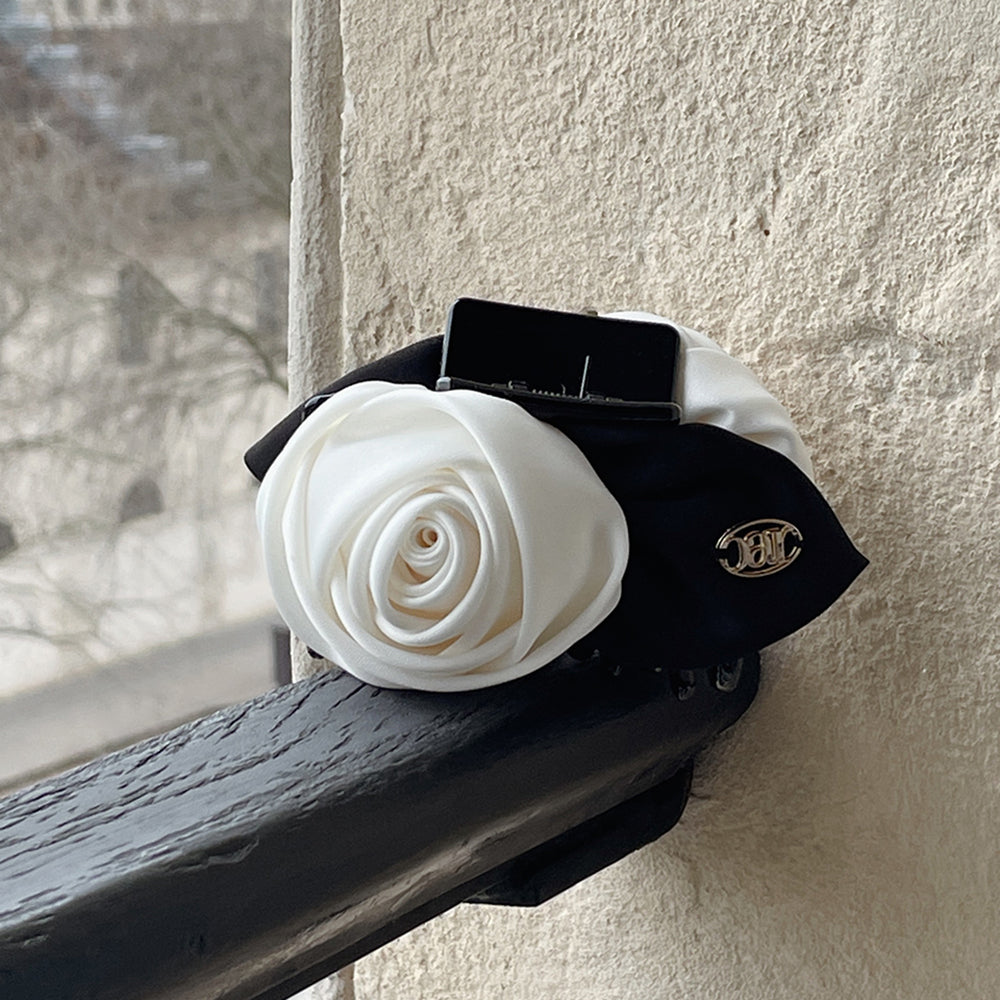 Classic Monotone Rose Hair Claw 