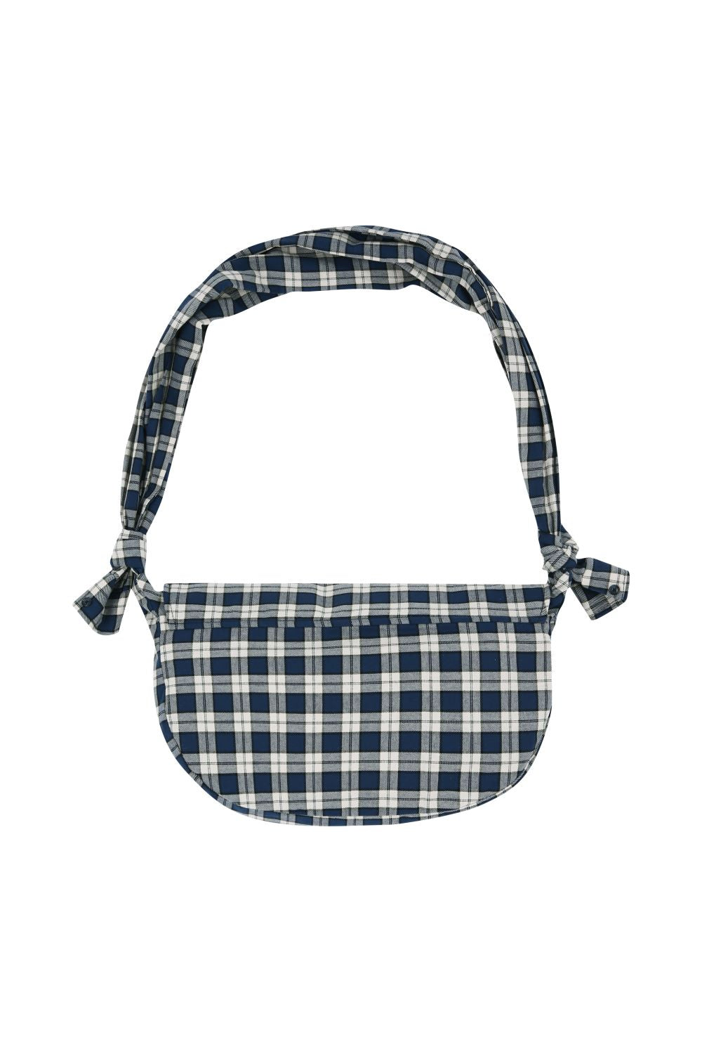 knotted checkshirts messenger bag blue