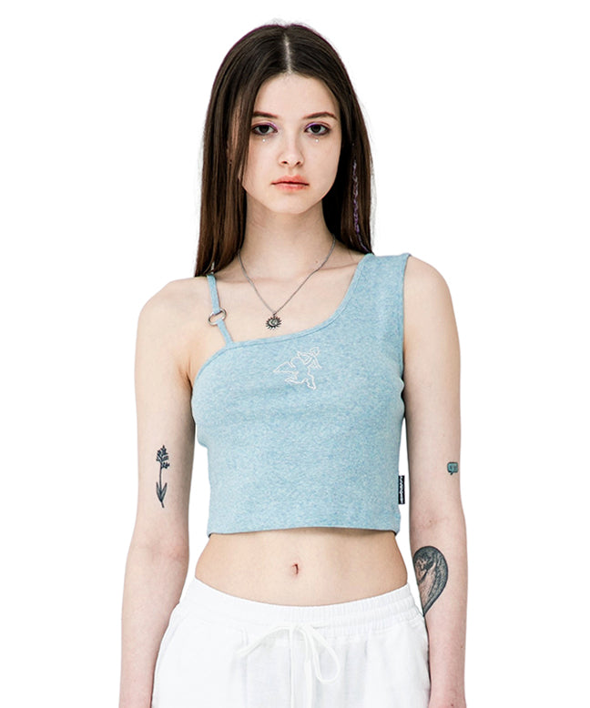 CUPID UNBALANCE CROP SLEEVELESS TOP