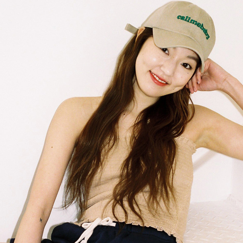 [Call me baby] Puffy Logo Embroidery Ball Cap