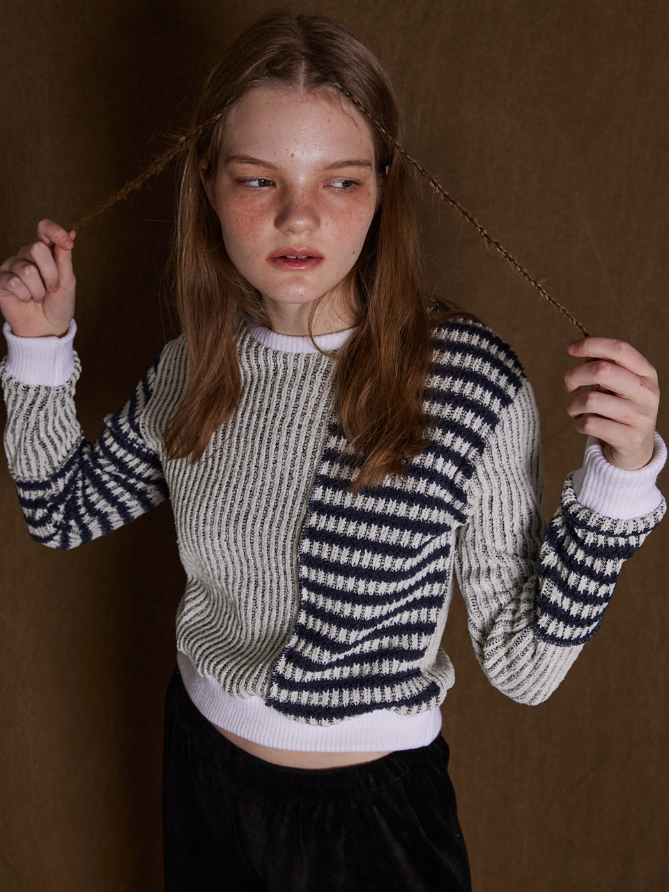 PRETZEL KNIT T - IVORY