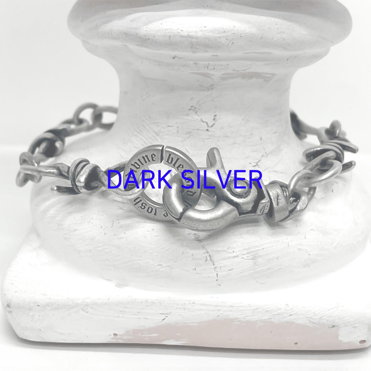 [BLESSEDBULLET]10mm thron link bracelet_vintage silver