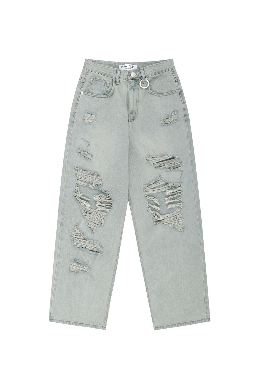 Vintage damaged wide light denim pants