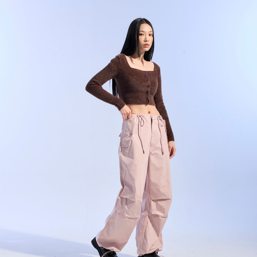 NYLON PARACHUTE TROUSER (PINK)