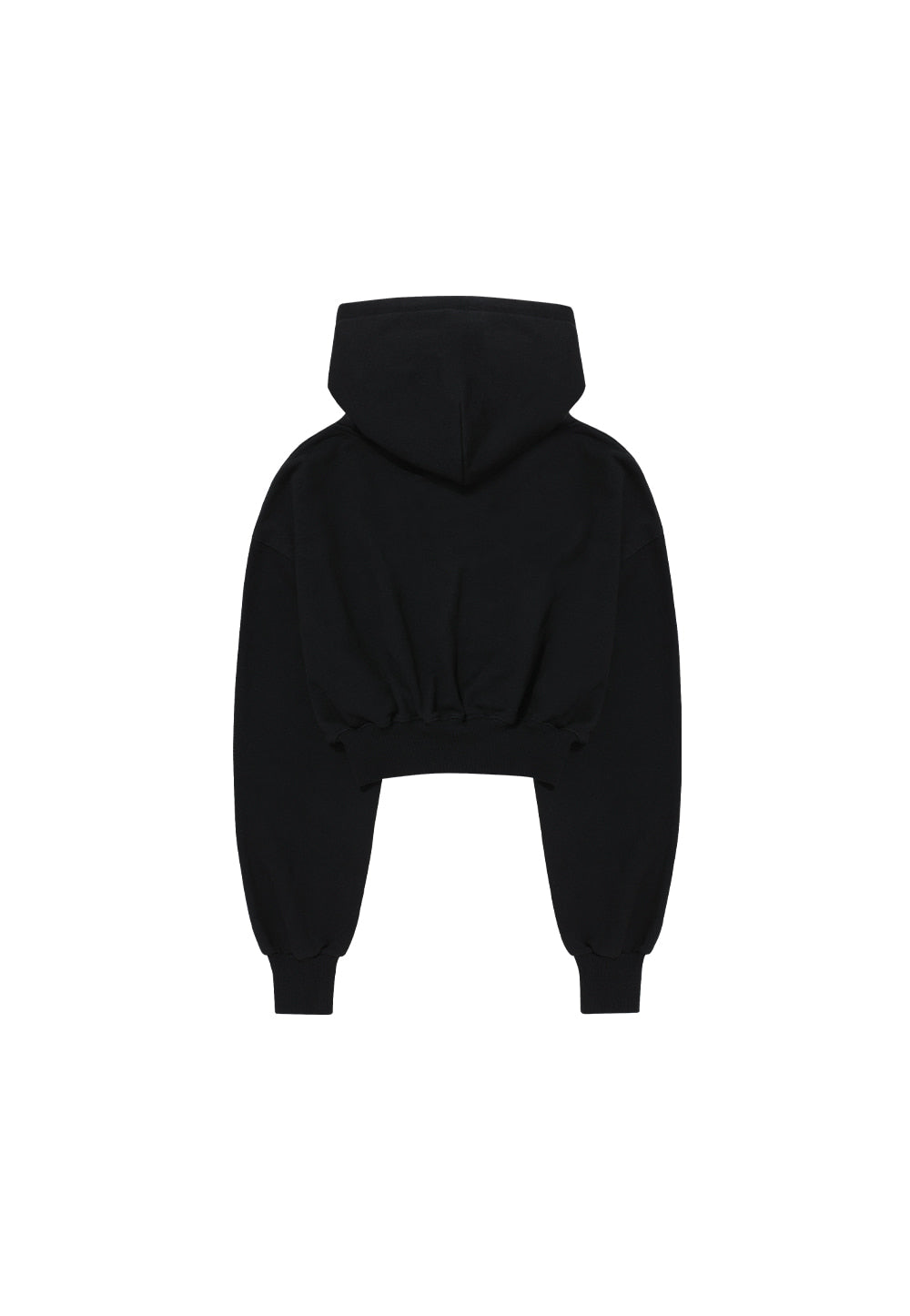 Signature crop hood zip-up - BLACK