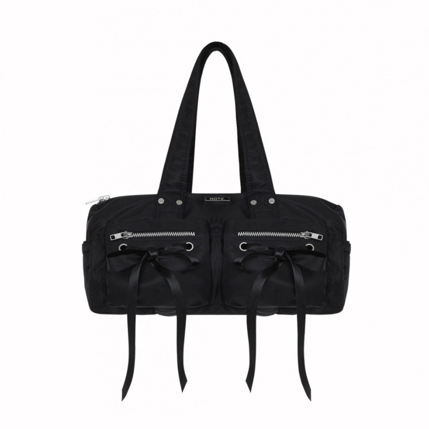 Double Ribbon Cargo Duffle Bag (BLACK)