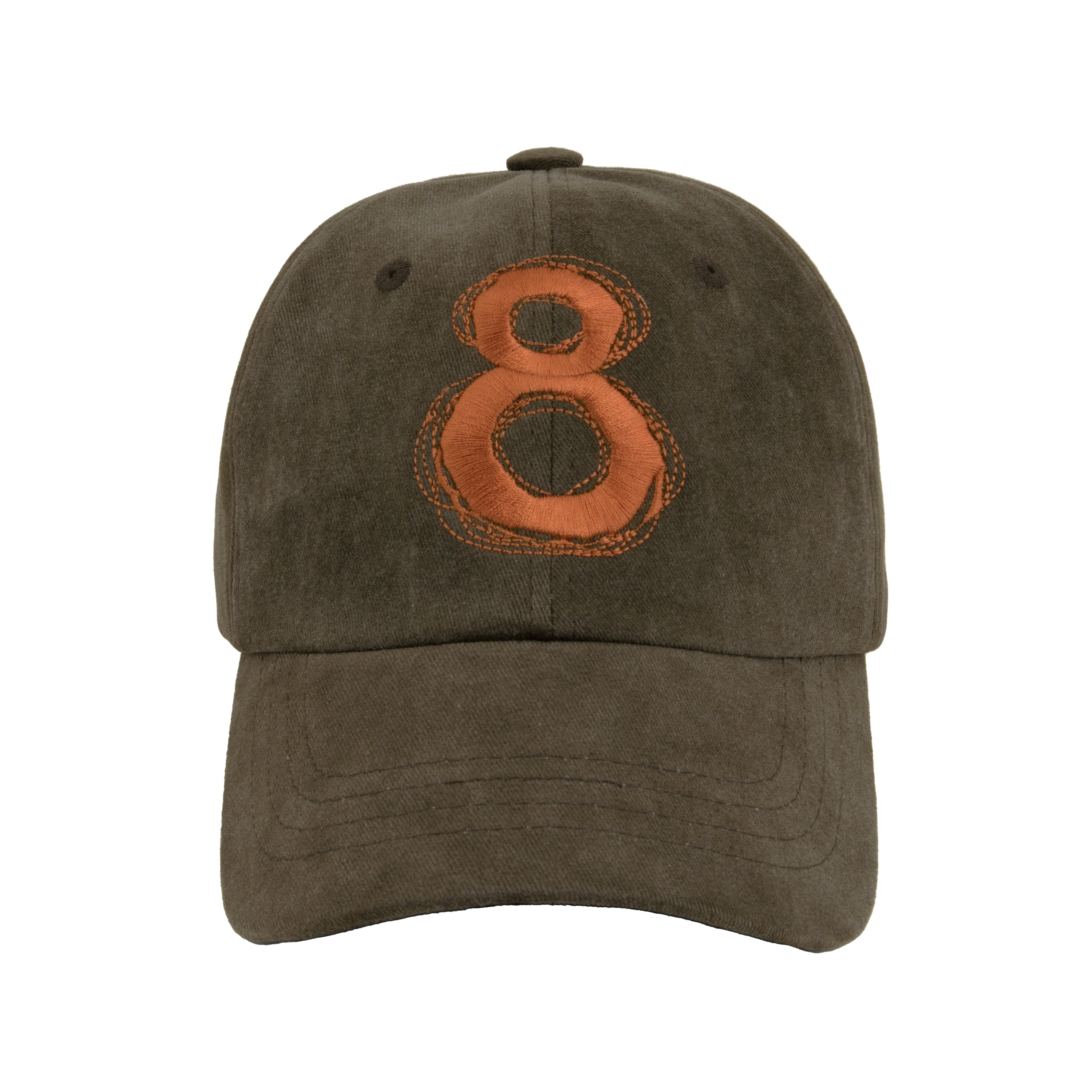 8 logo ball cap - Olive Brown