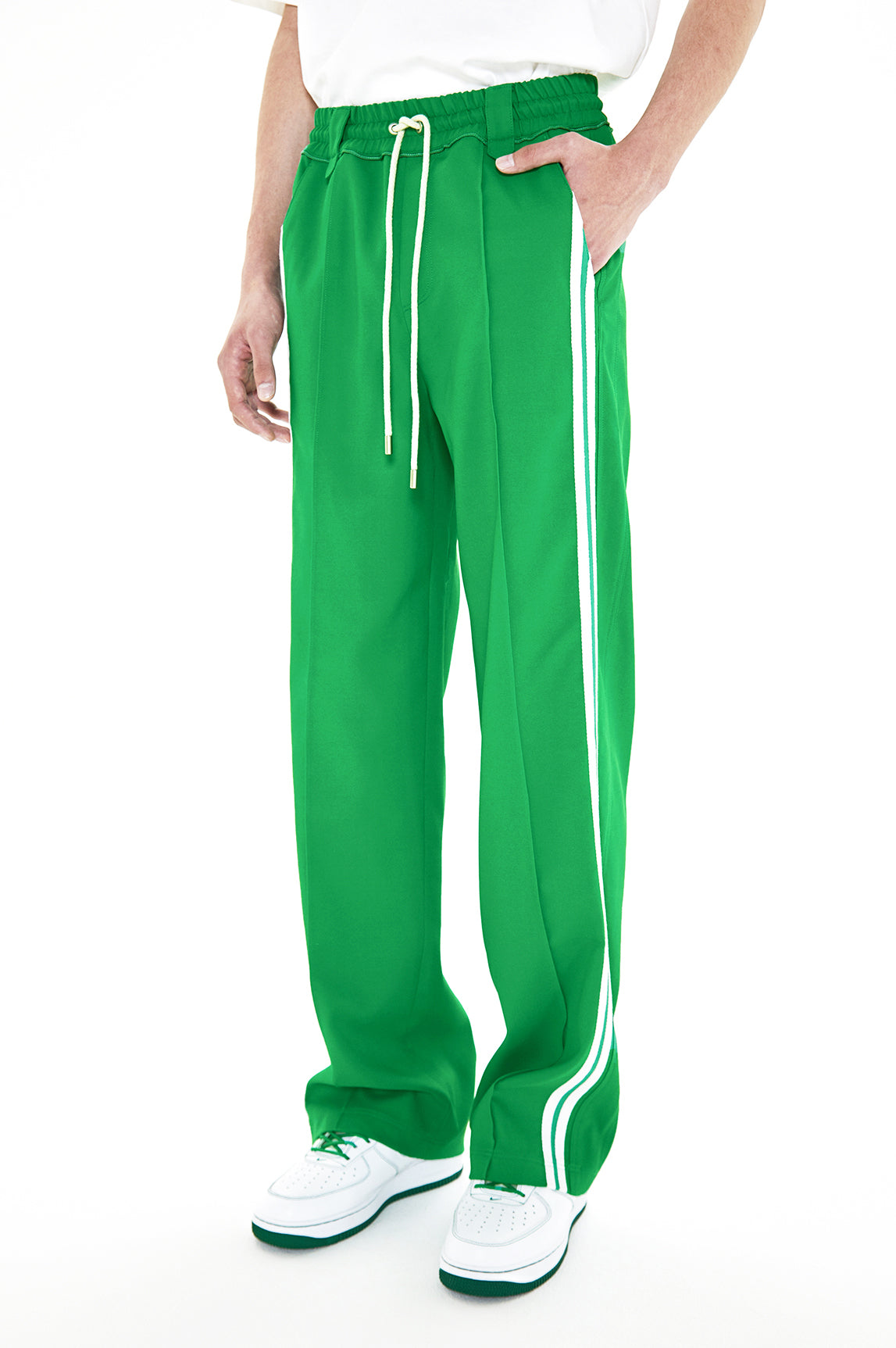 Wide track pants (Bright green)