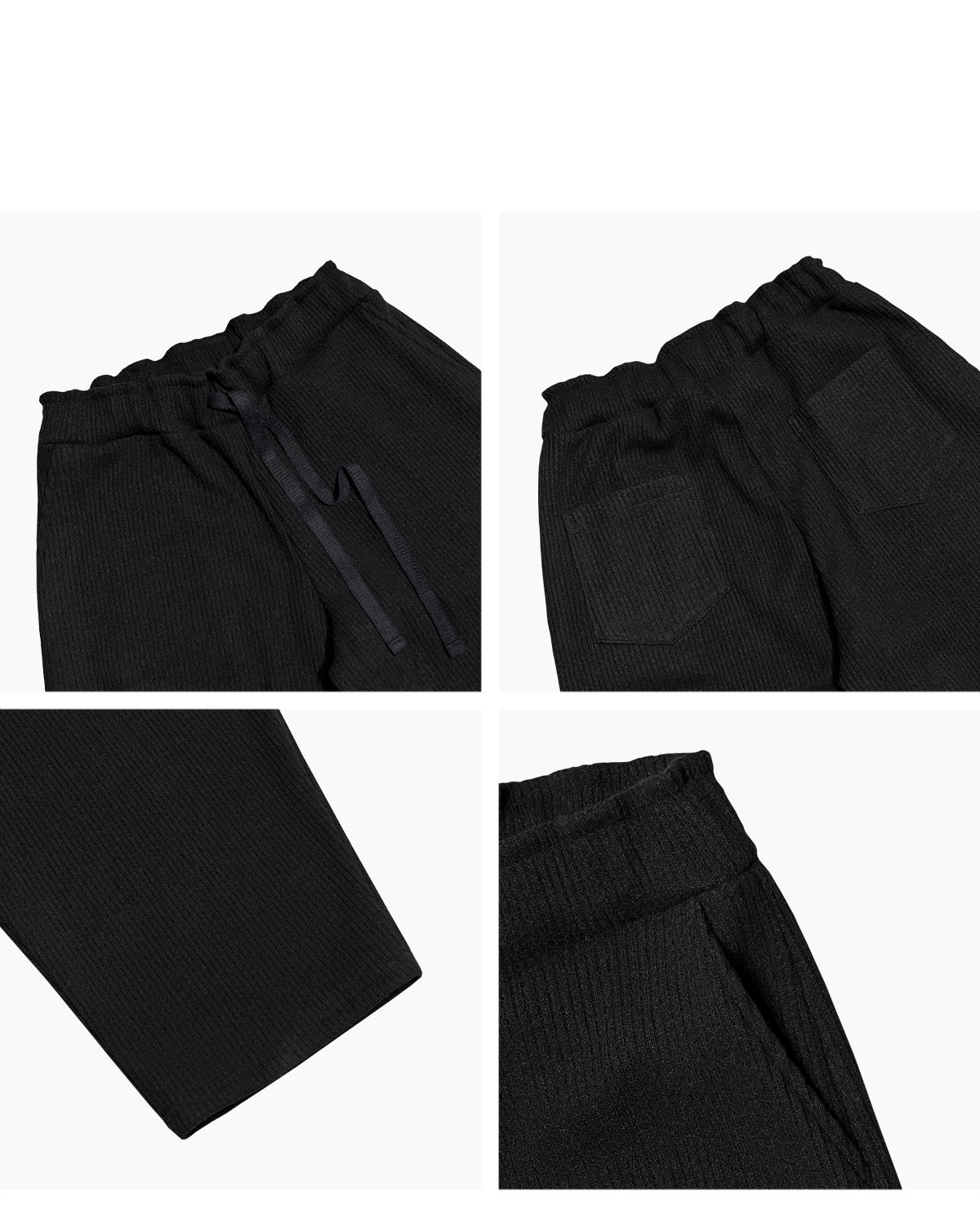 WRINKLE LINE KNIT PANTS BLACK